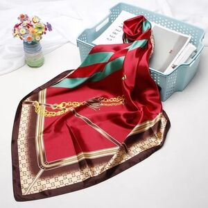 Miss Grace Red Satin Square Scarf/Shawl